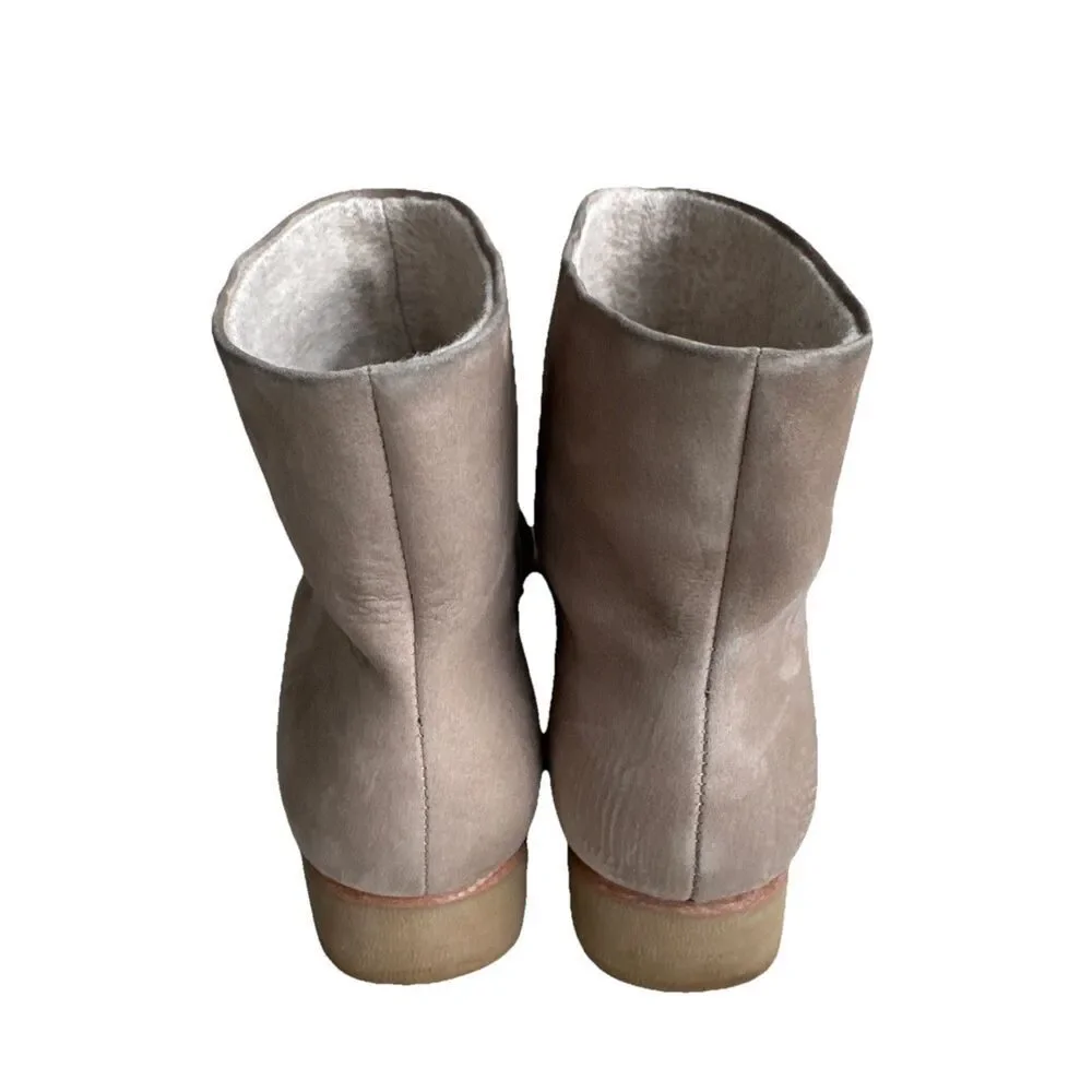 Lauren Manoogian Suede Size 39 US 9 Alpaca Blend Lined Tan Leather Boots